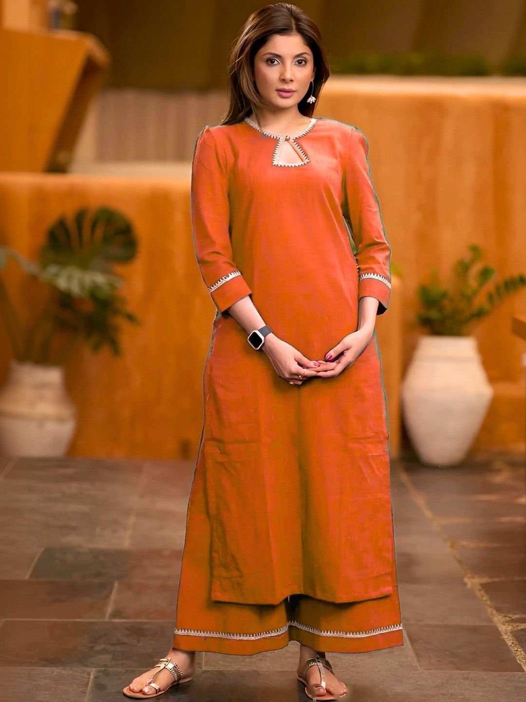 ANVERI TEXTILES Women Regular Kurta with Palazzos