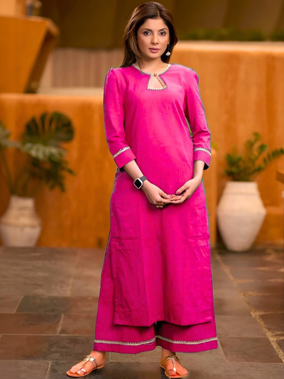 ANVERI TEXTILES Women Regular Kurta with Palazzos