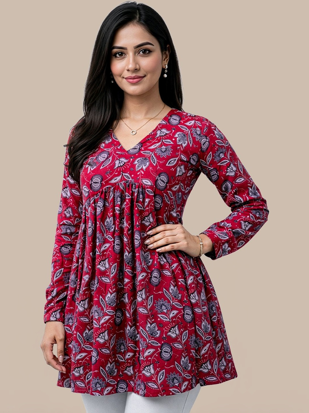 Navyankaa Floral Print Top