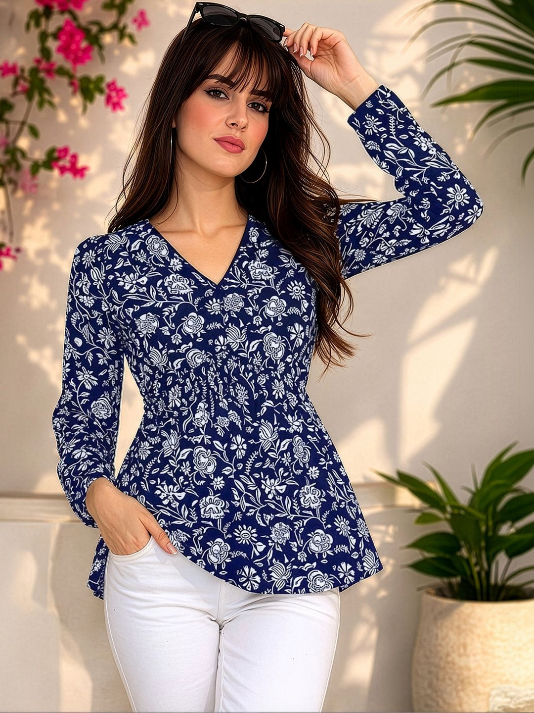 Navyankaa Floral Print Top