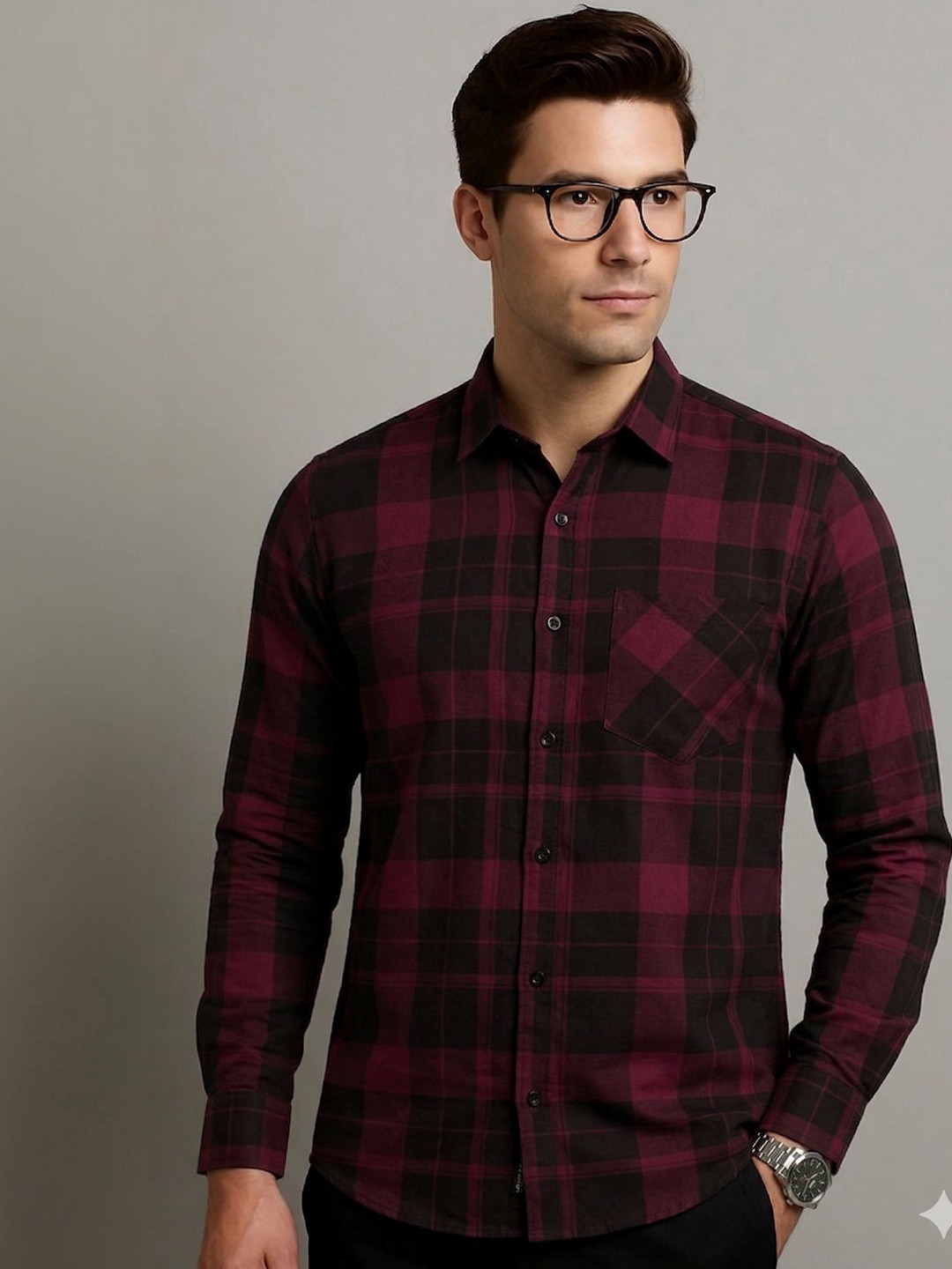 SONISHQ Men Original Slim Fit Checked Shirt