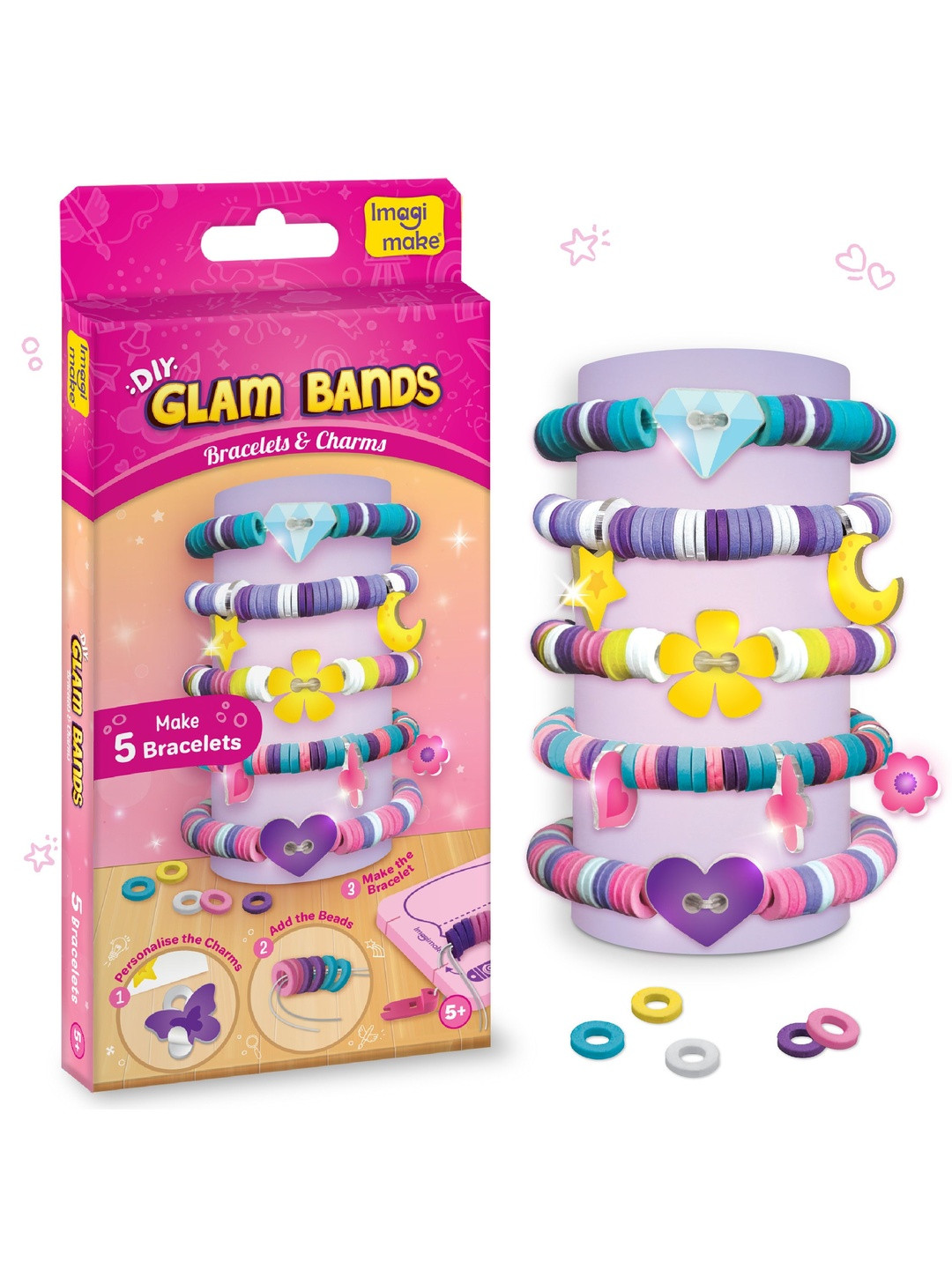 Imagimake DIY Glam Bands Bracelet & Charms