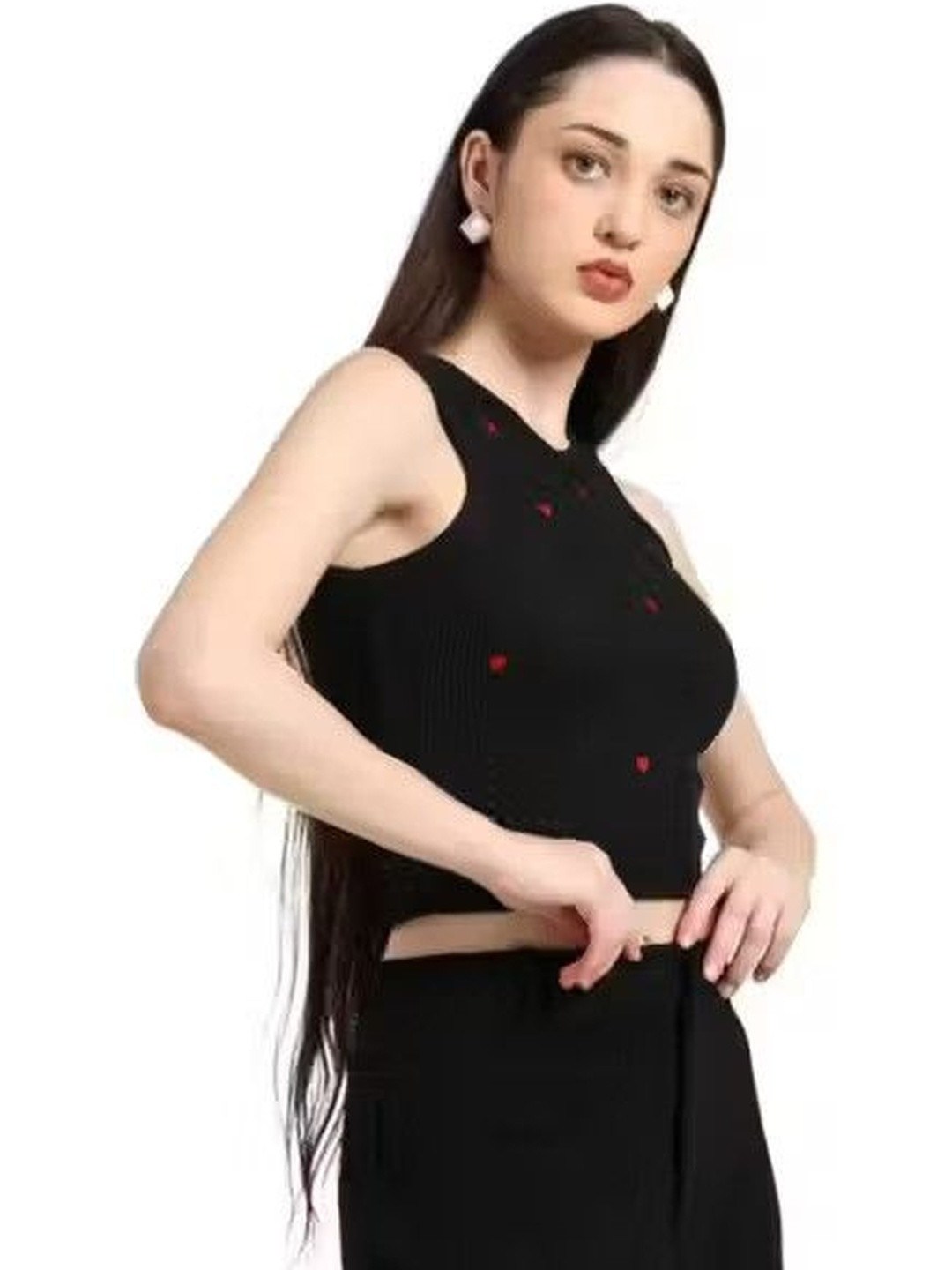 girlsify Embroidered Blouson Crop Top