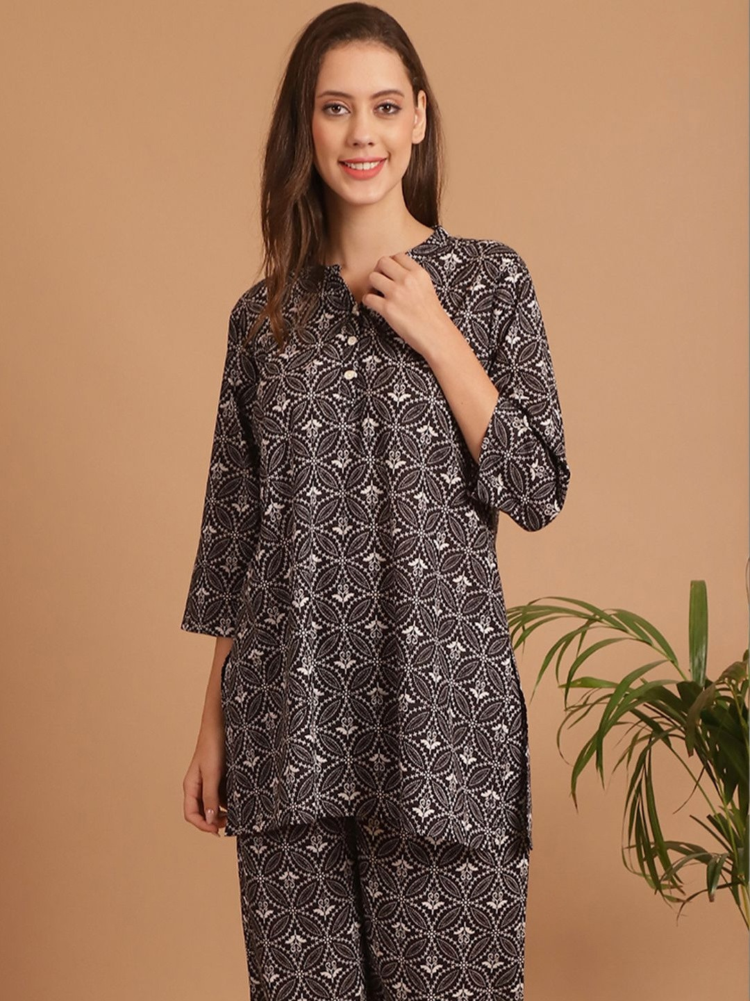 Indreams Woven Design Pure Cotton Kurti