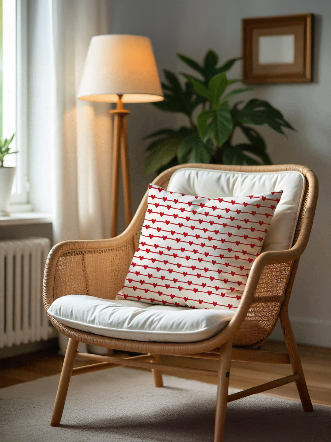 LUSHLYF White Geometric Velvet Durable 1 Piece Square Cushion Covers - 16x16 Inches