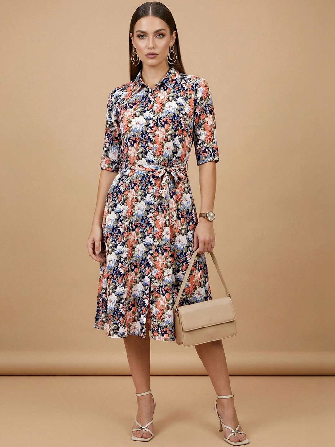 Chemistry Floral Print Fit & Flare Midi Dress