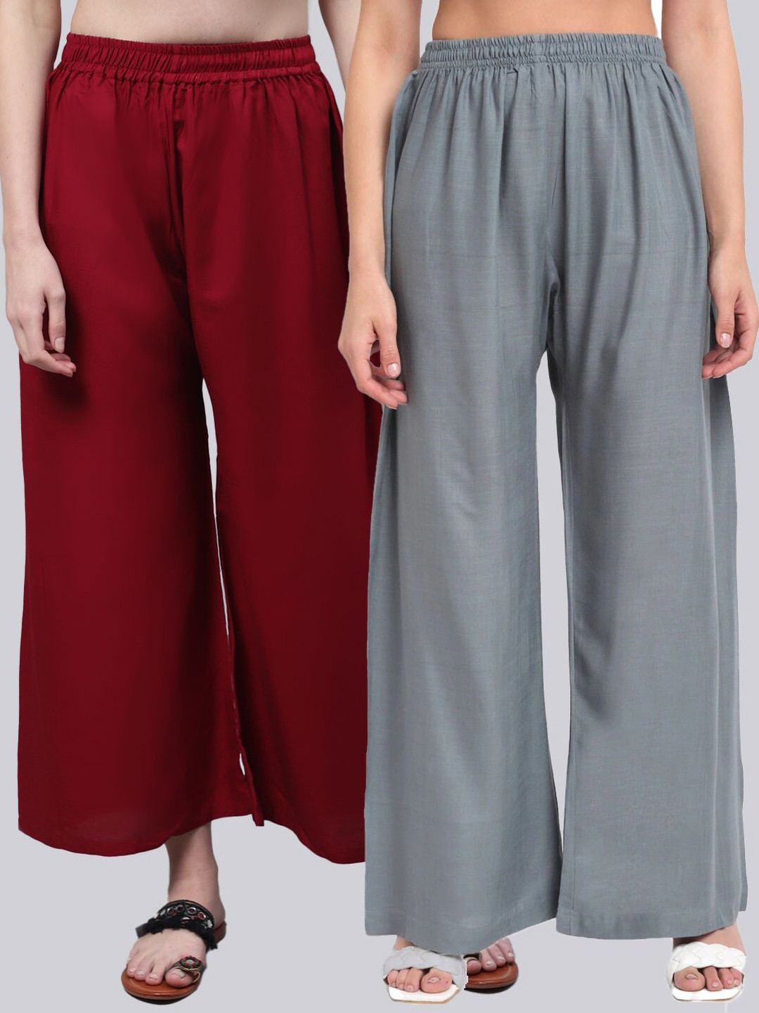 KALINI Women 2 Flared Ethnic Palazzos