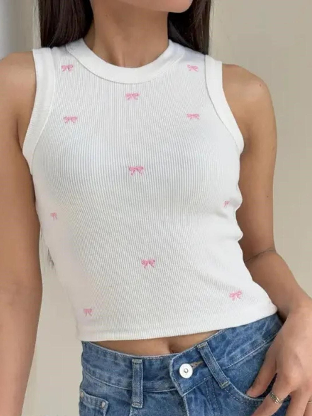girlsify Embroidered Blouson Crop Top