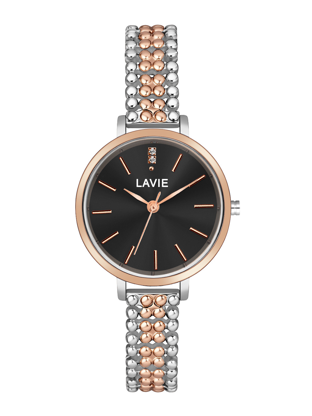 Lavie Women Brass Dial & Bracelet Style Straps Analogue Watch LV-724-BK