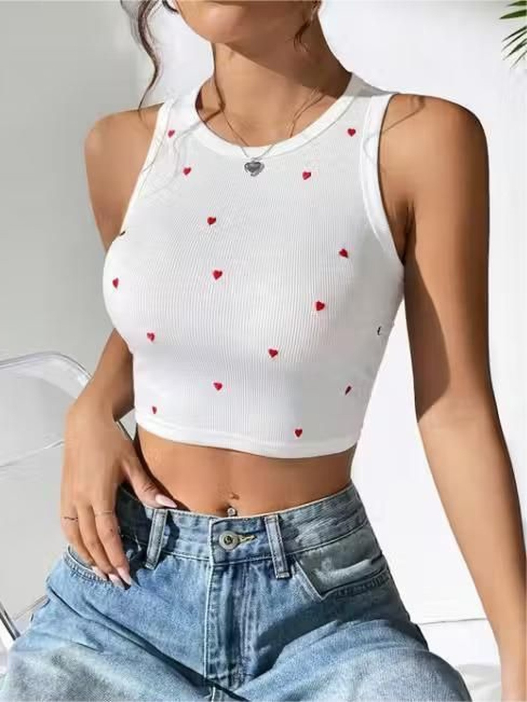 girlsify Embroidered Blouson Crop Top