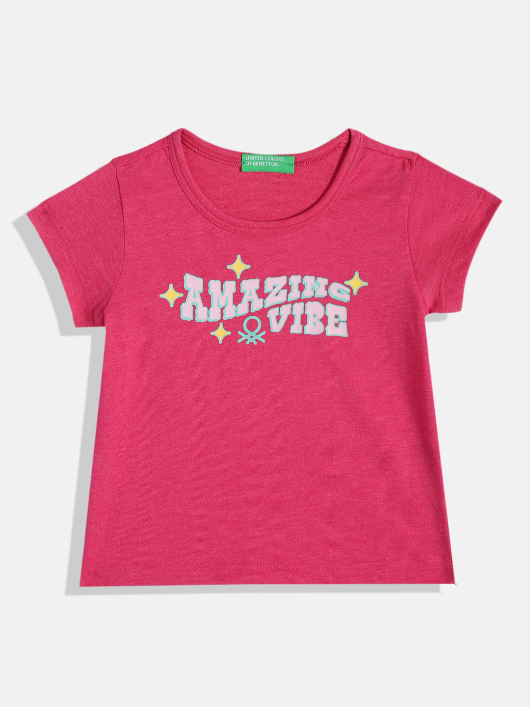 United Colors of Benetton Girls Typography Printed T-shirt