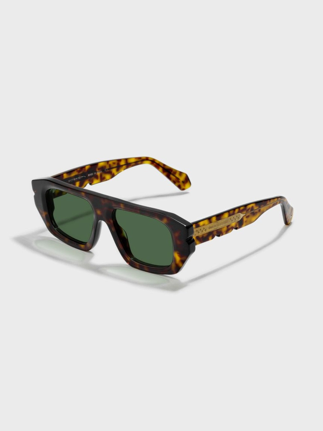 SAM & MARSHALL Unisex Green Lens & Brown Rectangle Sunglasses with