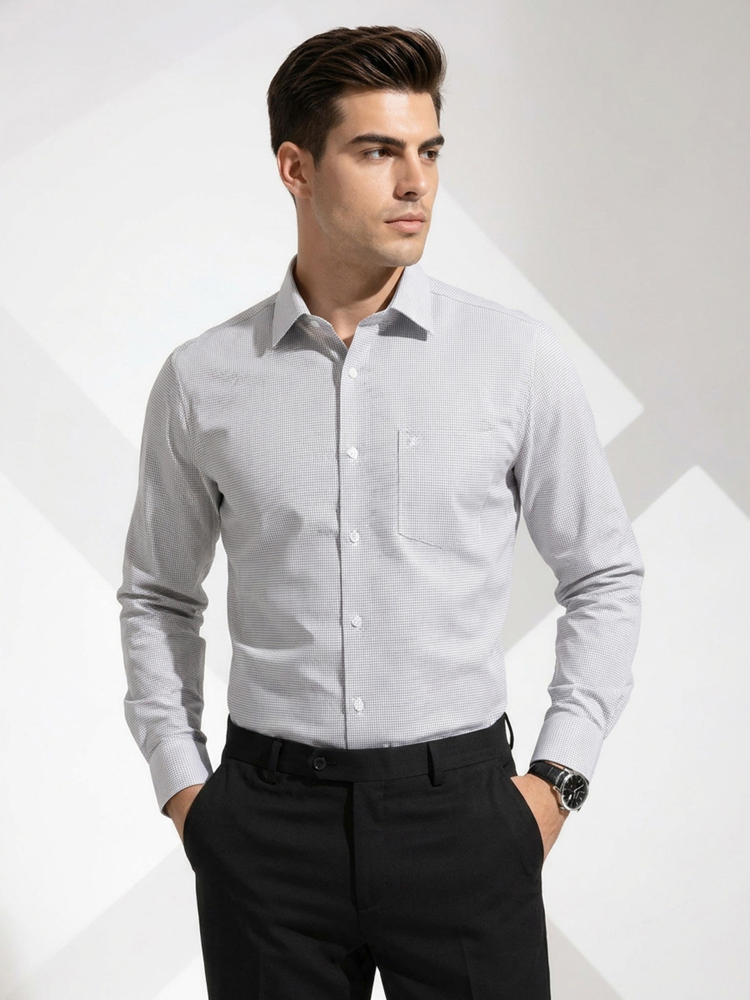 INVICTUS Slim Fit Micro Ditsy Printed Pure Cotton Formal Shirt