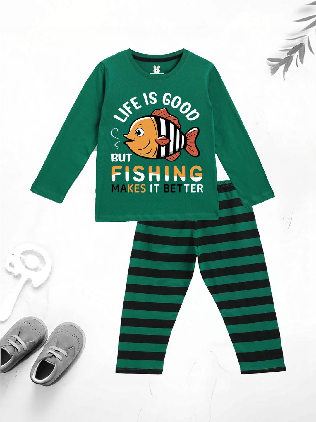 KIDSCRAFT Girls Printed Night suit