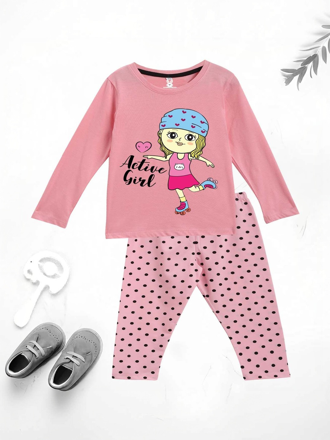 KIDSCRAFT Girls Printed Night suit