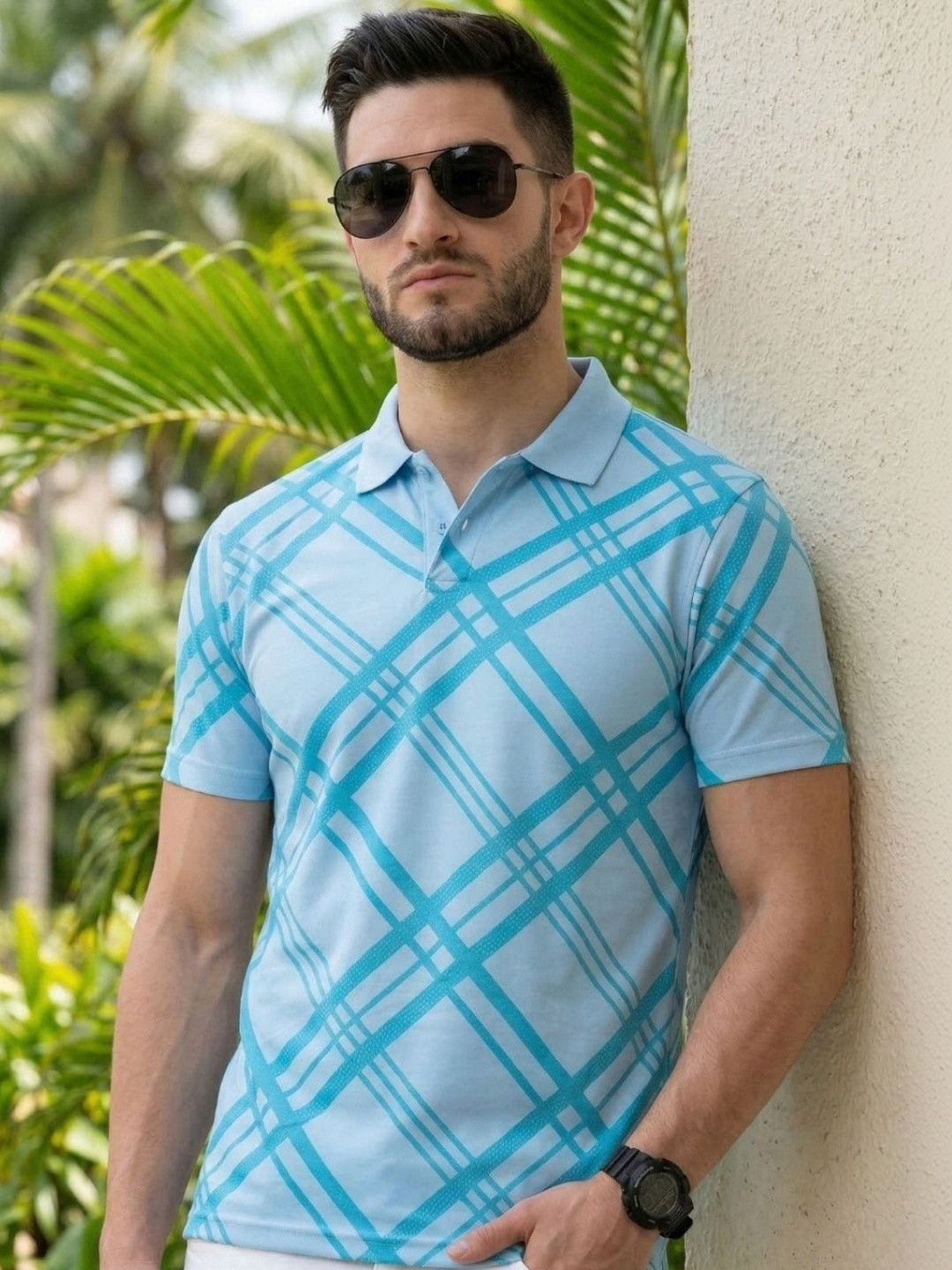 SZN Men Printed Polo Collar T-shirt