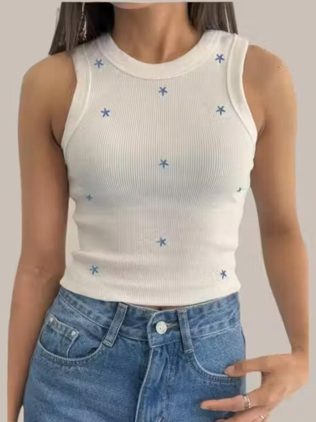 girlsify Embroidered Blouson Crop Top