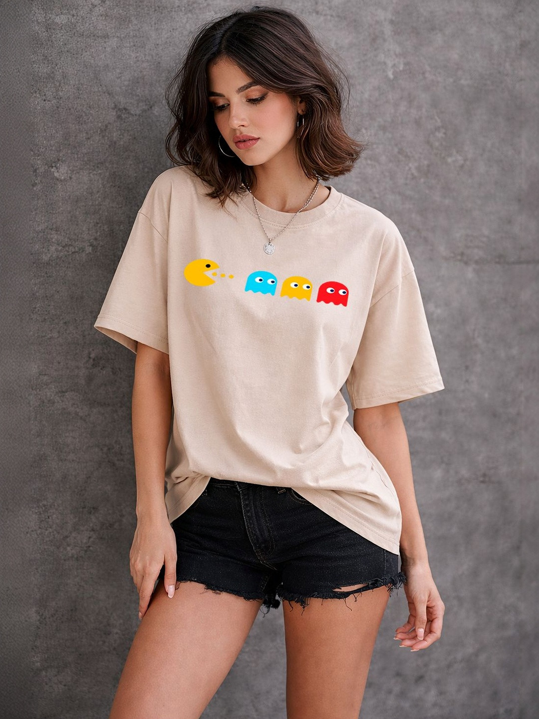 Moda Rapido Women Printed Drop-Shoulder Sleeves T-shirt