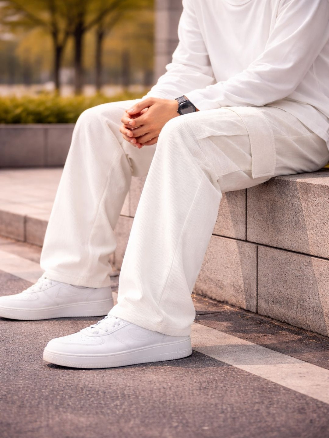 R.Code by The Roadster Life Co. Men Relaxed Easy Wash Cargos Trousers