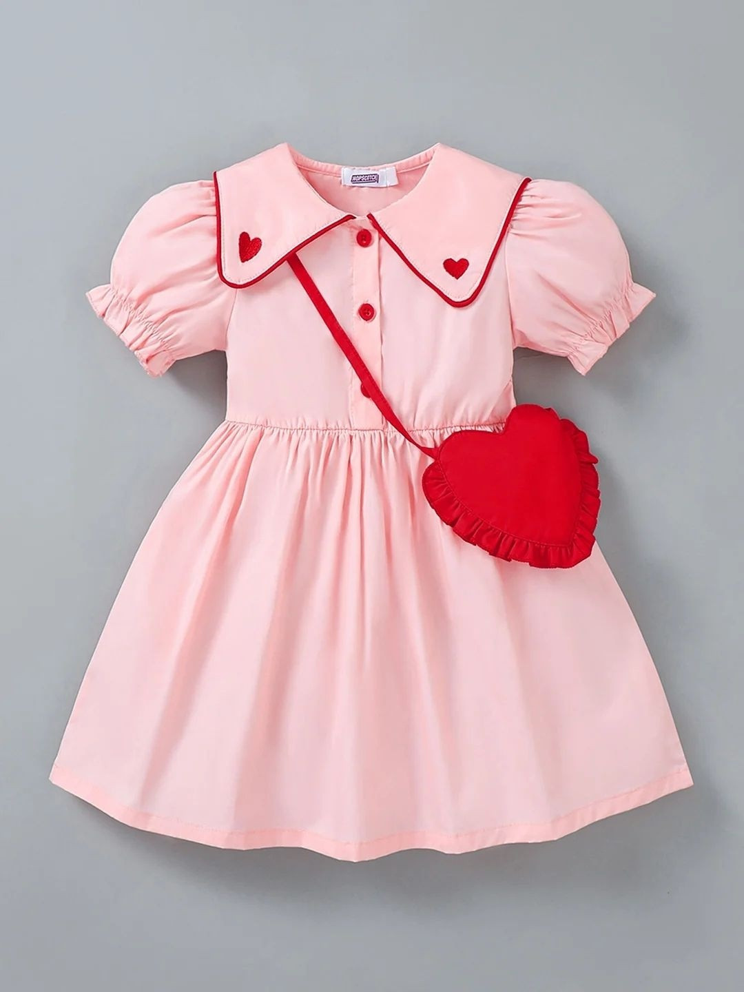 Hopscotch Print Peter Pan Collar Fit & Flare Dress