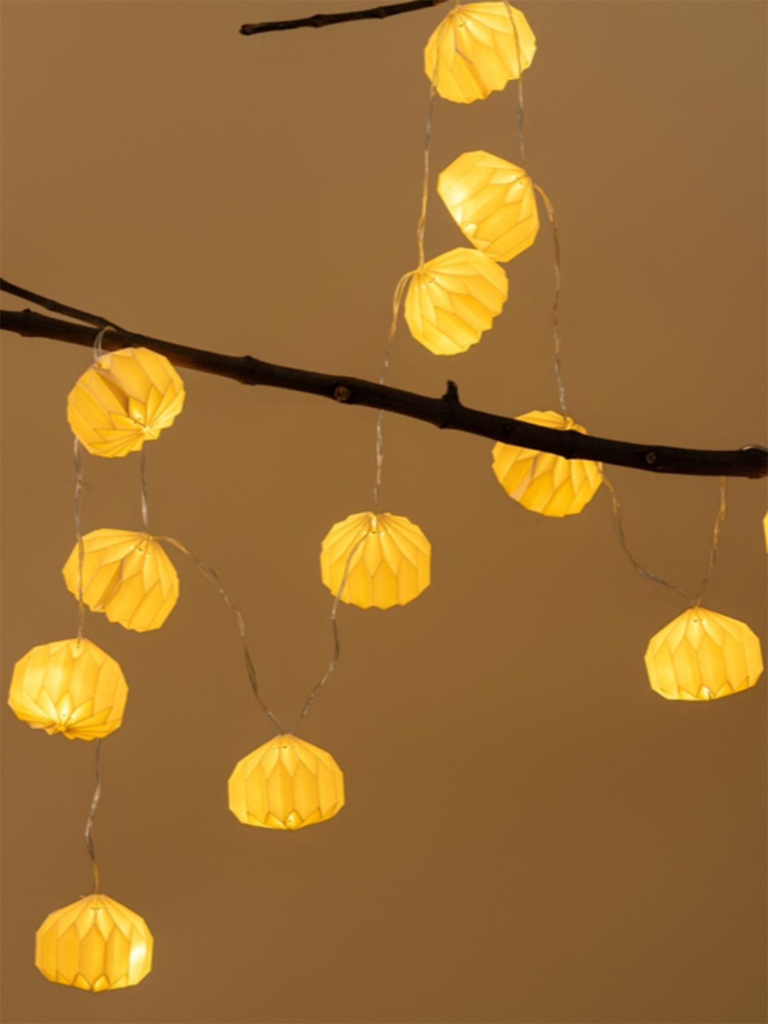 FIG 10 Paper Ornaments For Lights Battery Adaptor String With 10 LED bulbs 3000K
