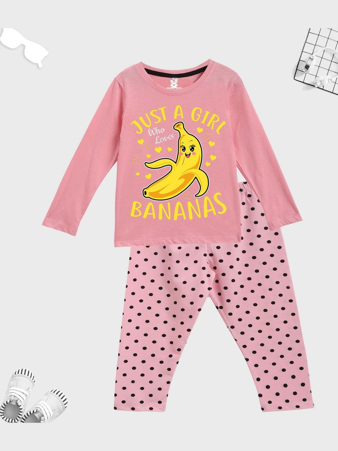 KIDSCRAFT Girls Printed Night suit