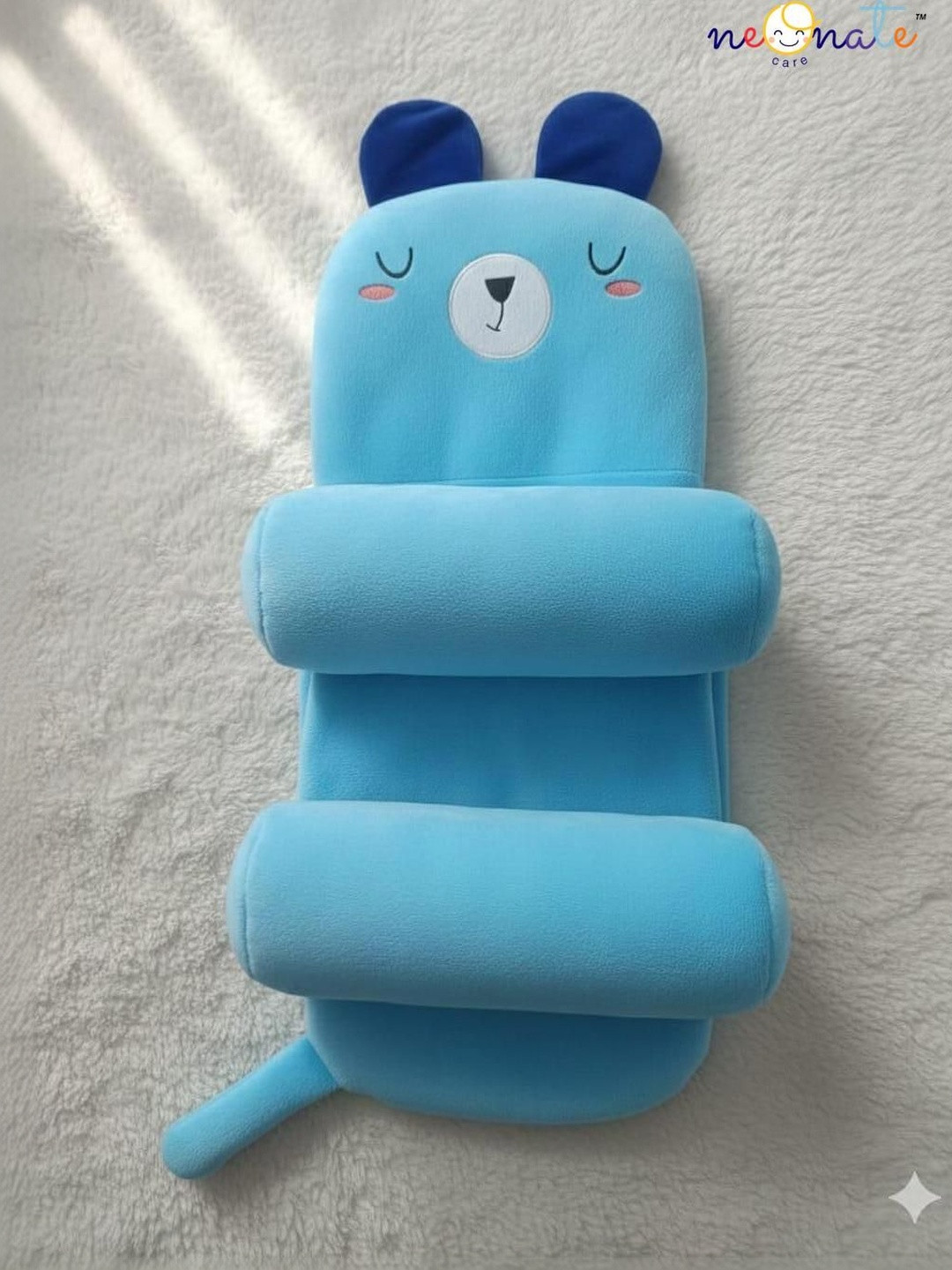 NeonateCare Blue Pure Cotton Adjustable Grow Airflow Sweat Free Comfort Neck Pillow