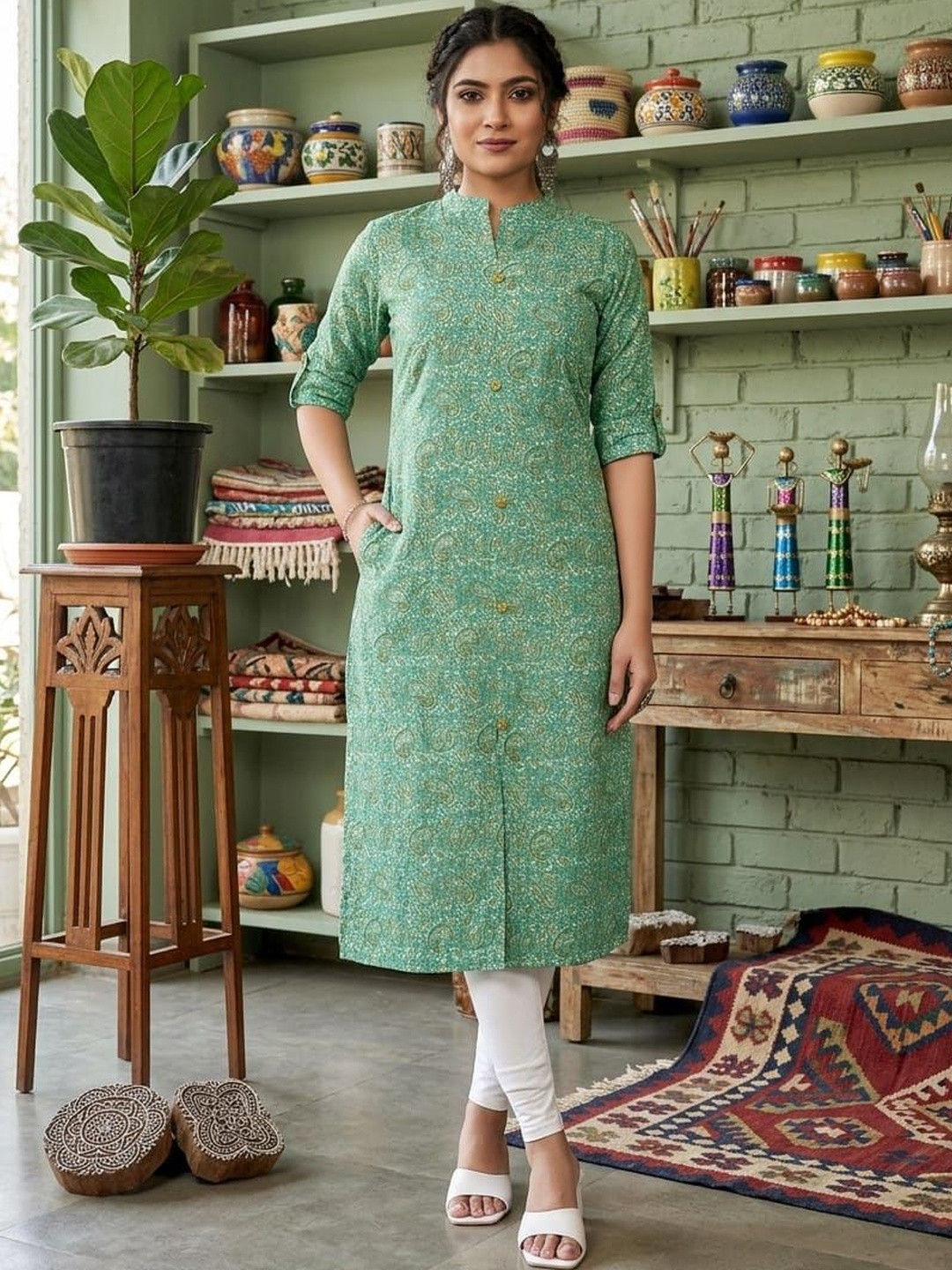 SIMPLYETHNIC Women Geometric Printed Kurta