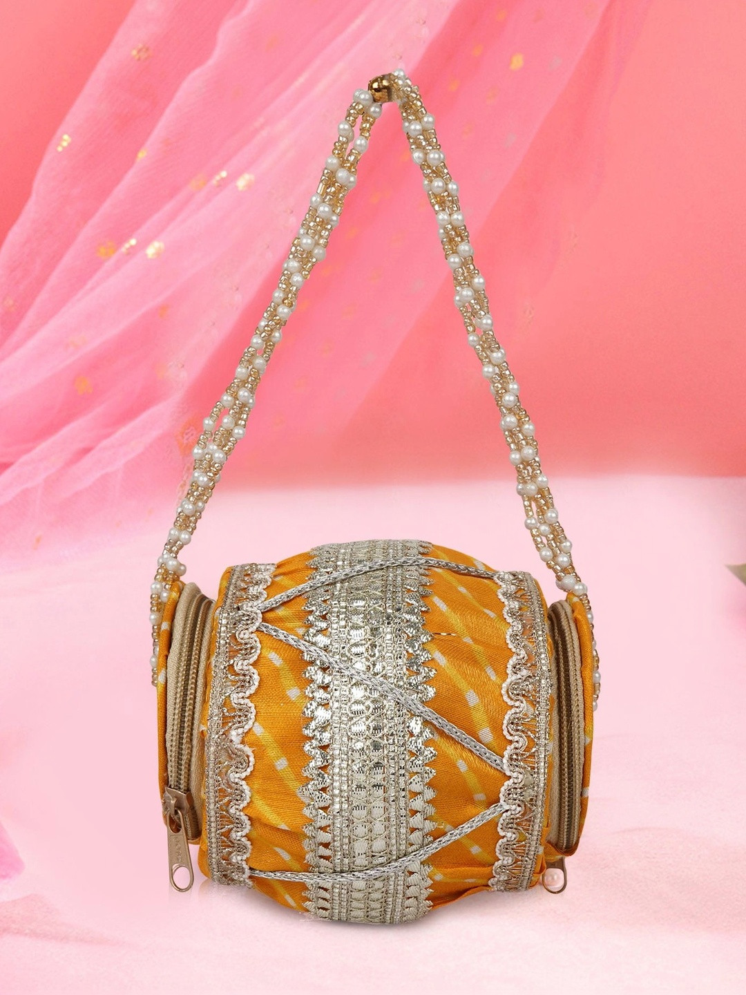 Lancer Textured Embellished Potli Clutch