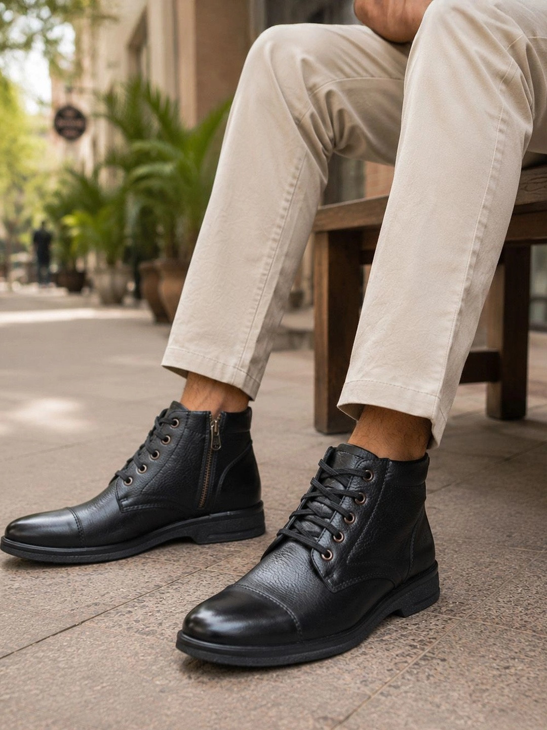 Zoom Shoes Men Leather Derbys Boots