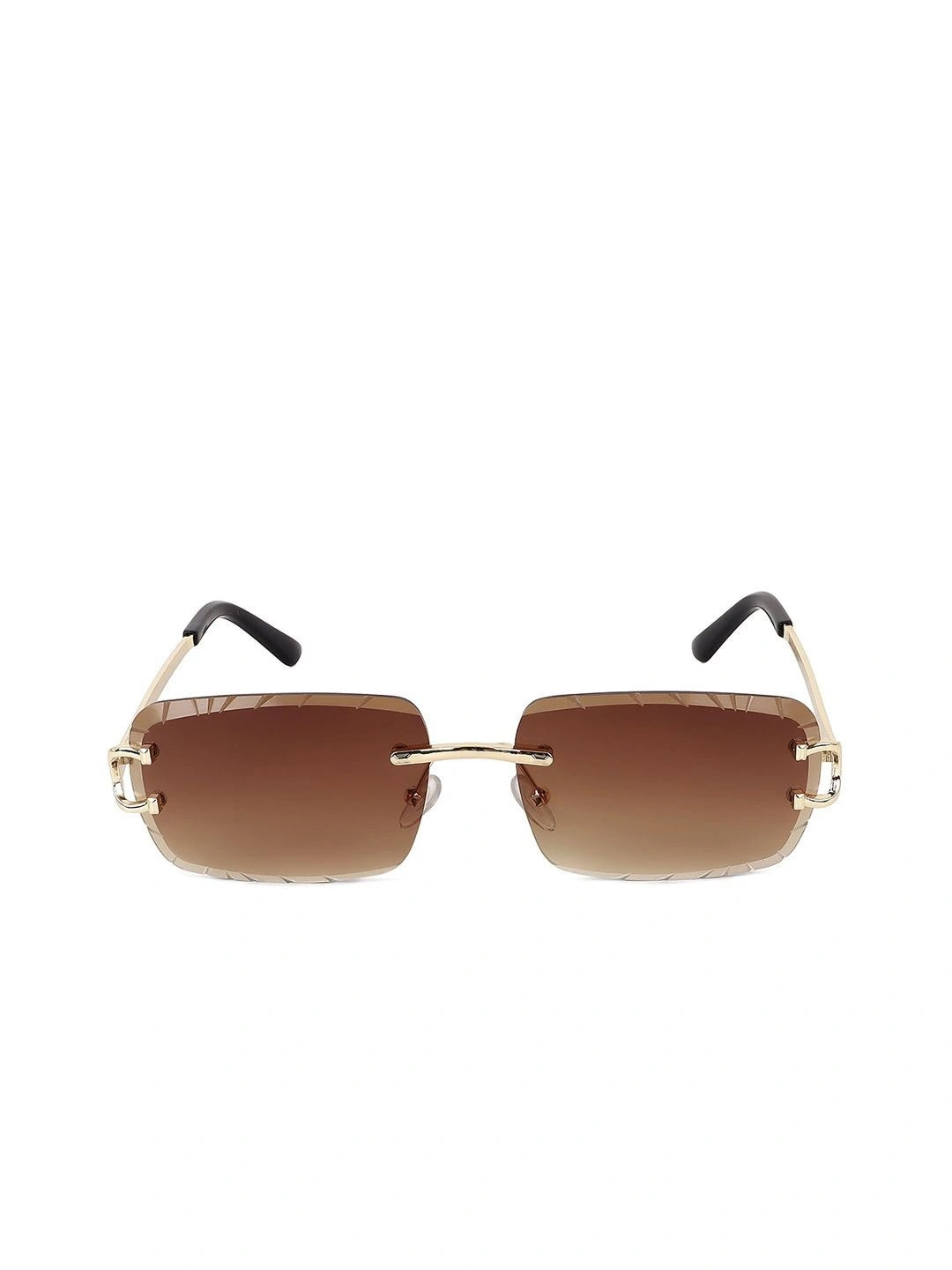 PELLE LUXUR Unisex Rectangle Sunglasses PLSG8125-Brown