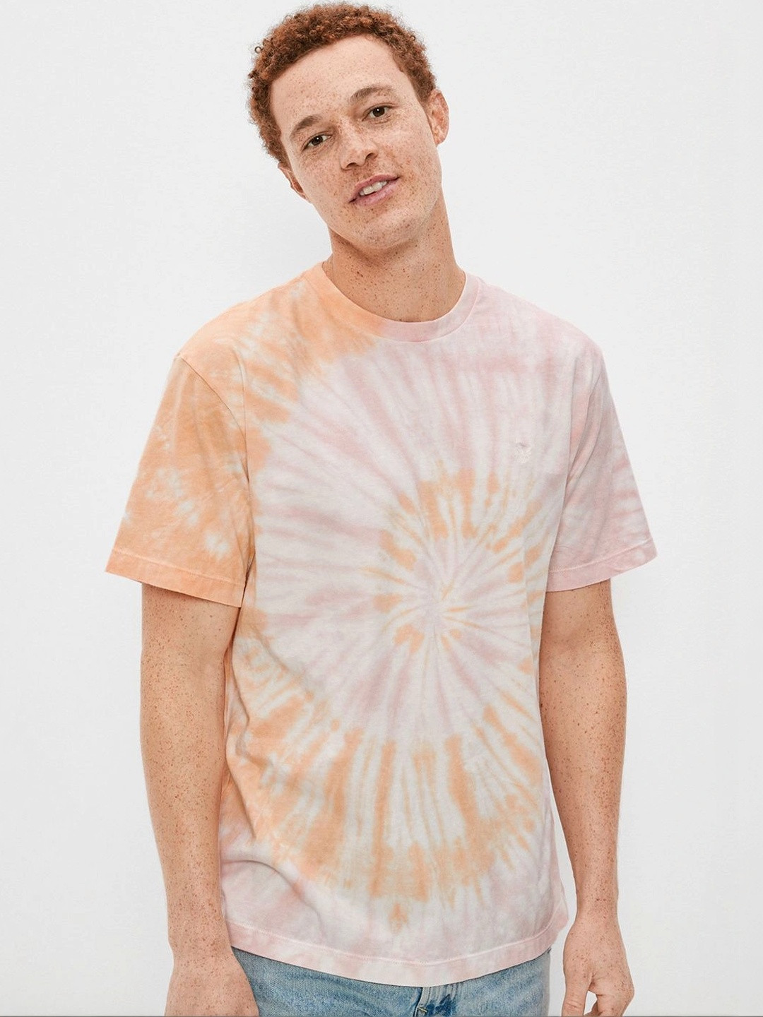 AMERICAN EAGLE OUTFITTERS Men Orange Floral Printed Pockets T-shirt