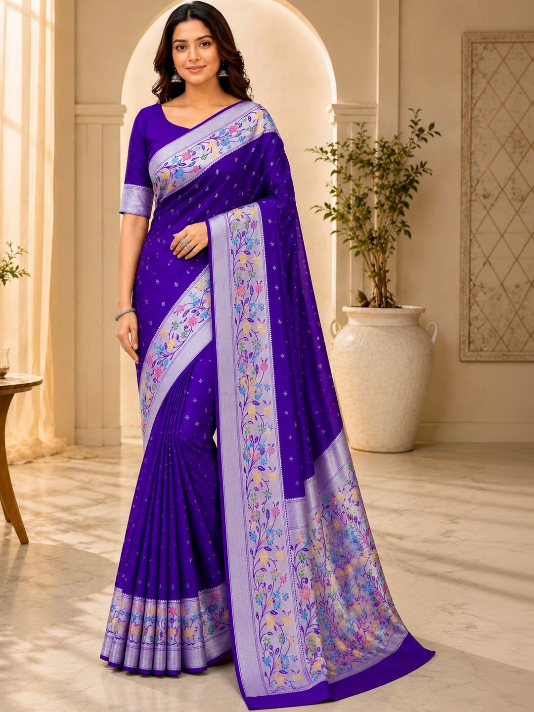 Fabbarries Woven Design Zari Art Silk Banarasi Saree
