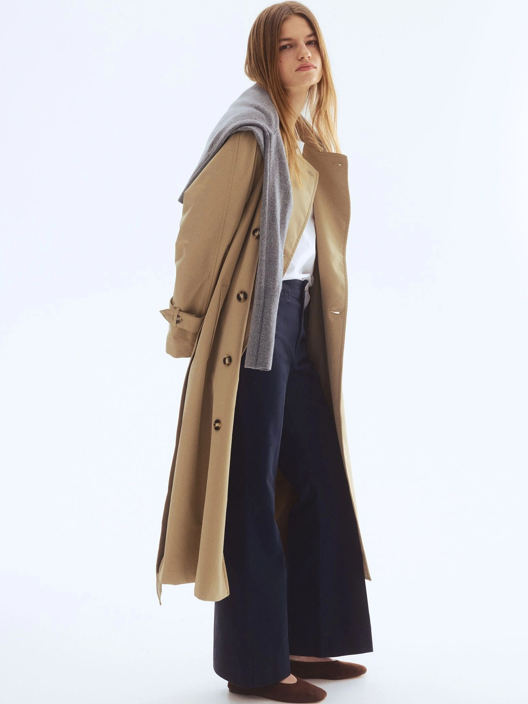 H&M Women Flared Canvas Trousers