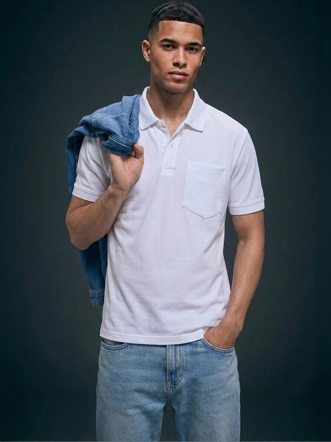 MAXZONE Men Polo Collar Pockets T-shirt