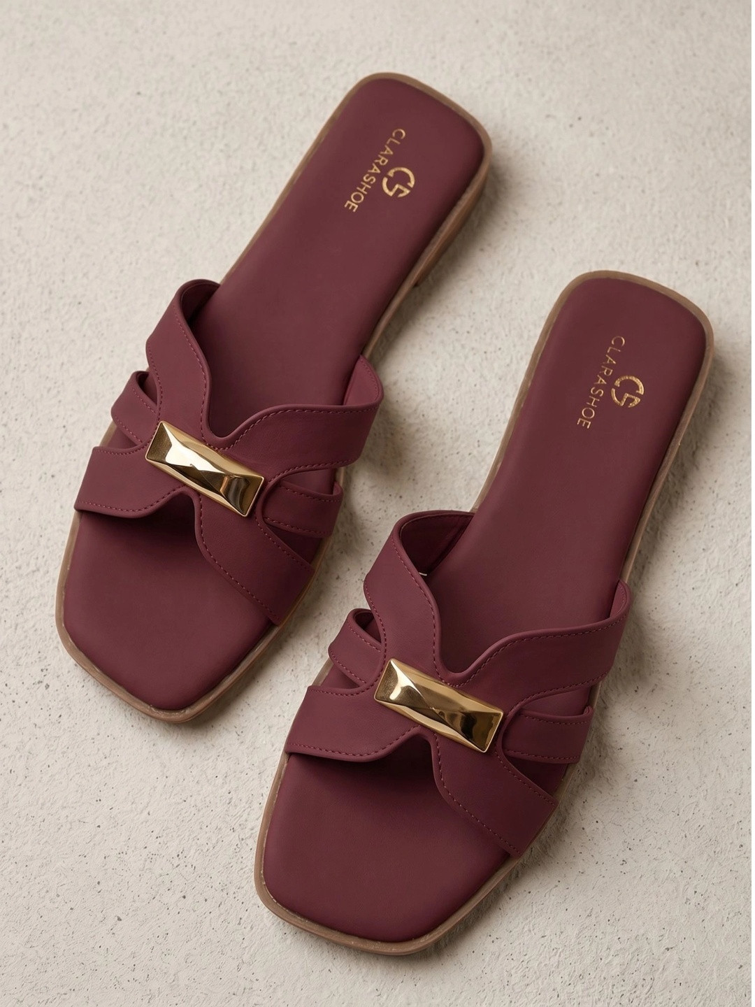 CLARASHOE Women Open Toe Flats with Buckles