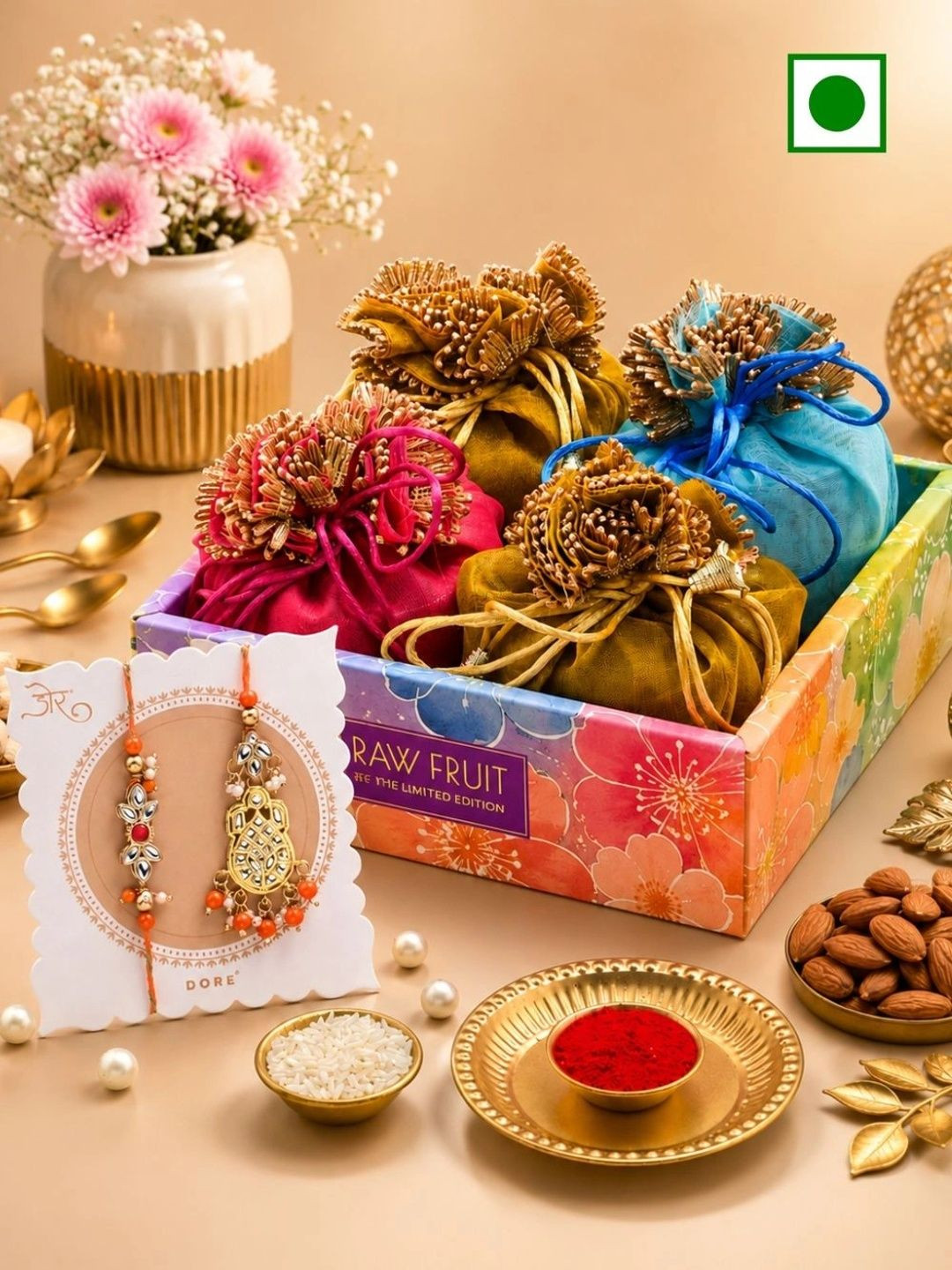 RawFruit Rakhi & Dry Fruits Gift Set