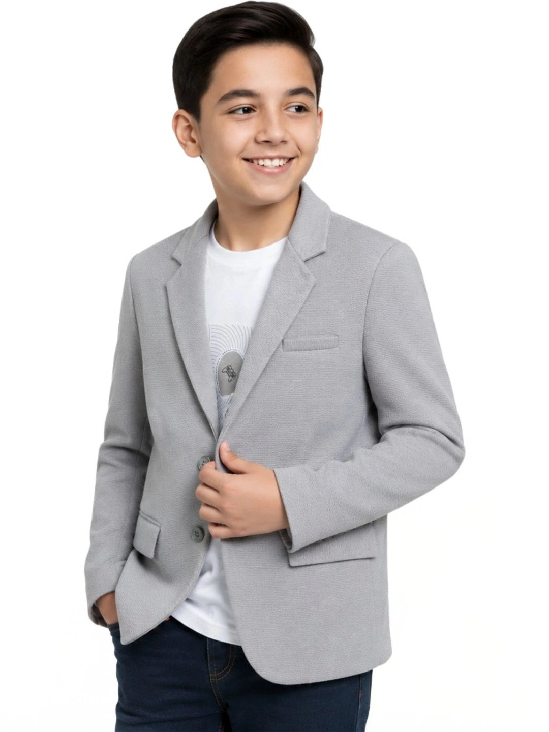 CHARCHIT Boys Full Sleeves Blazers With T-Shirt