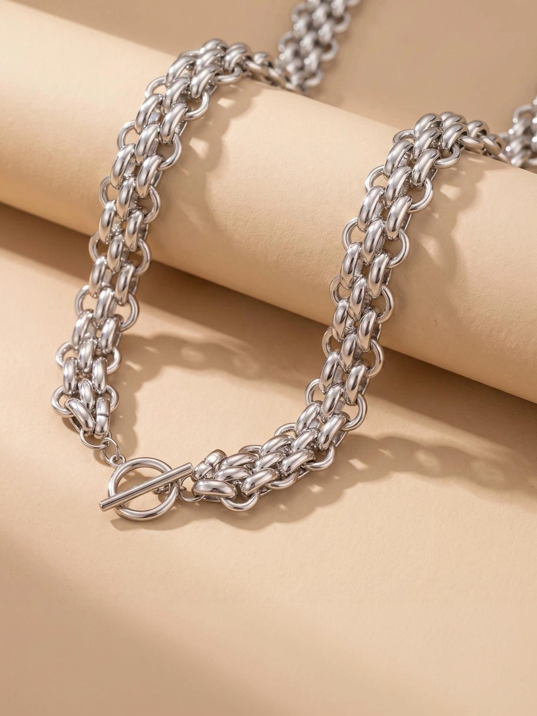 MYKI Silver-Plated Telegenic Stainless Steel Minimal Chain