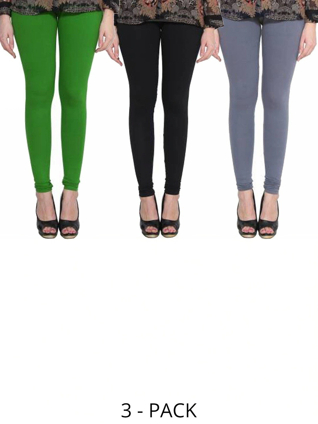 Hookspin Pack of 3 Stretchable Ankle Length Leggings