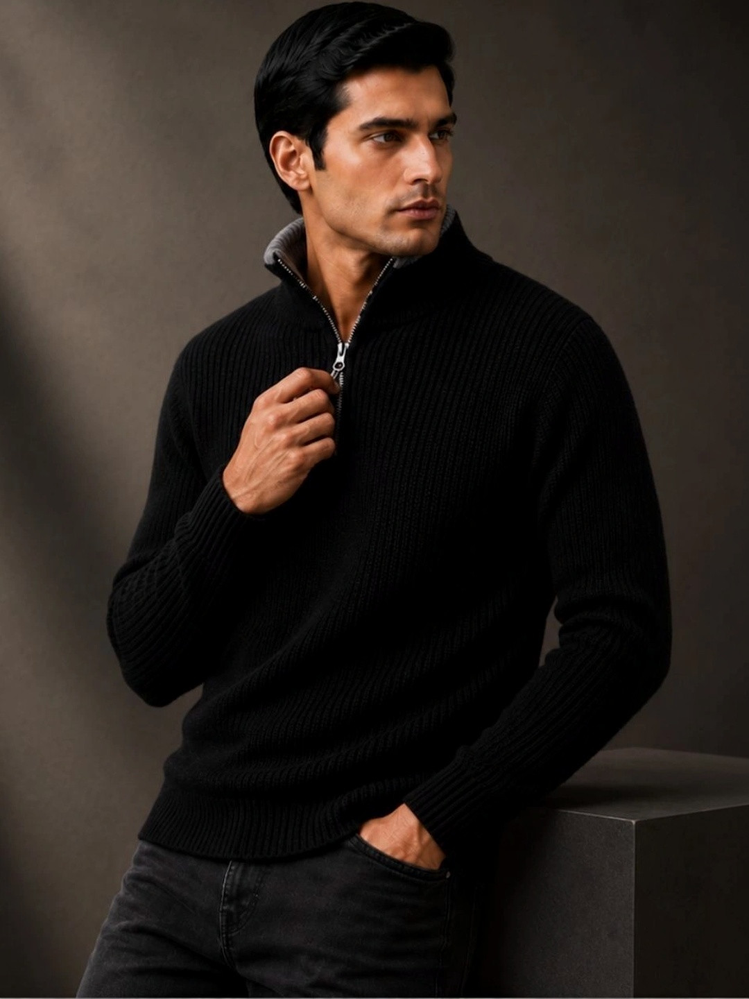 Roadster Men Ribbed Pullover