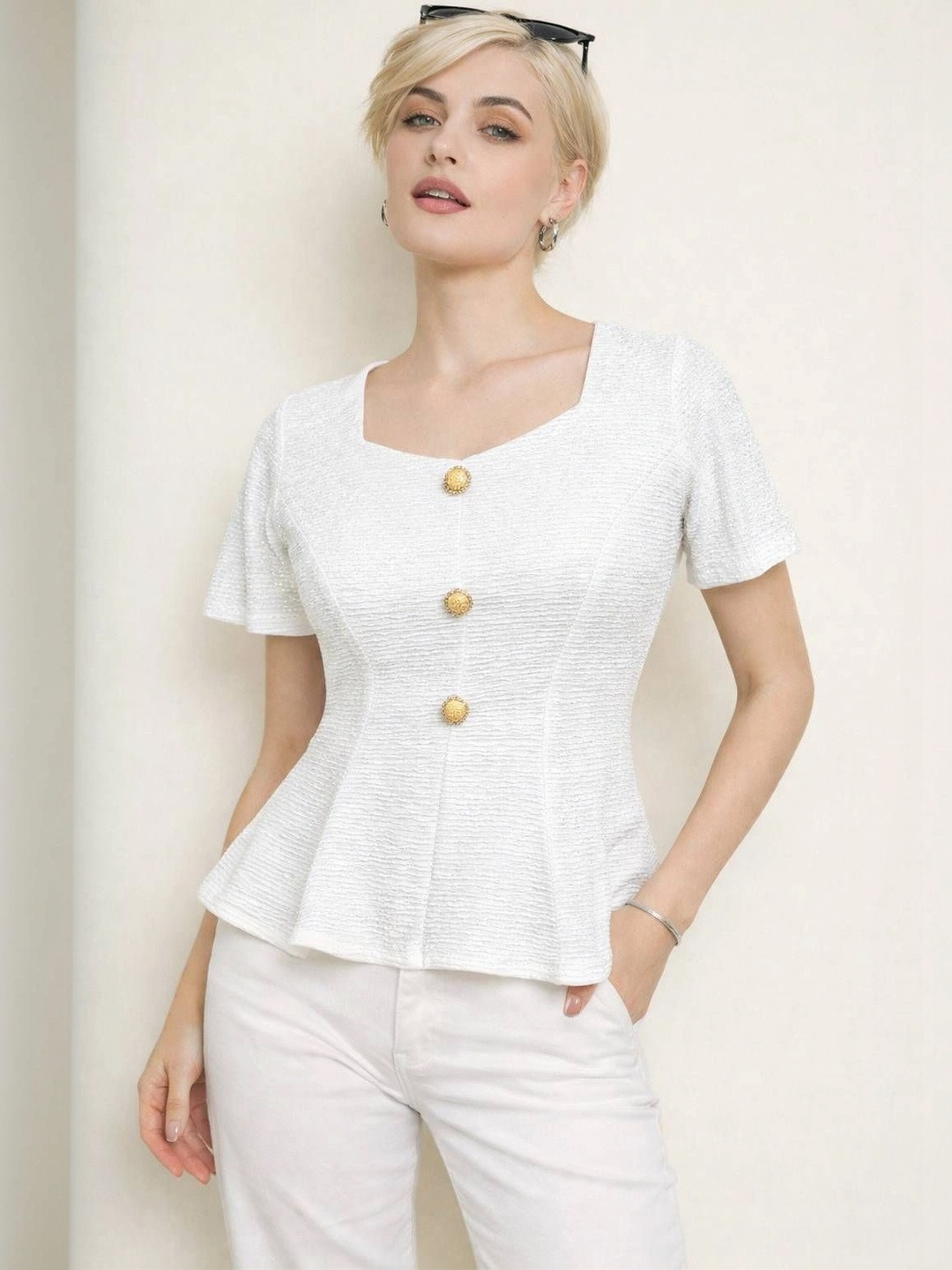 Zelvo Peplum Top