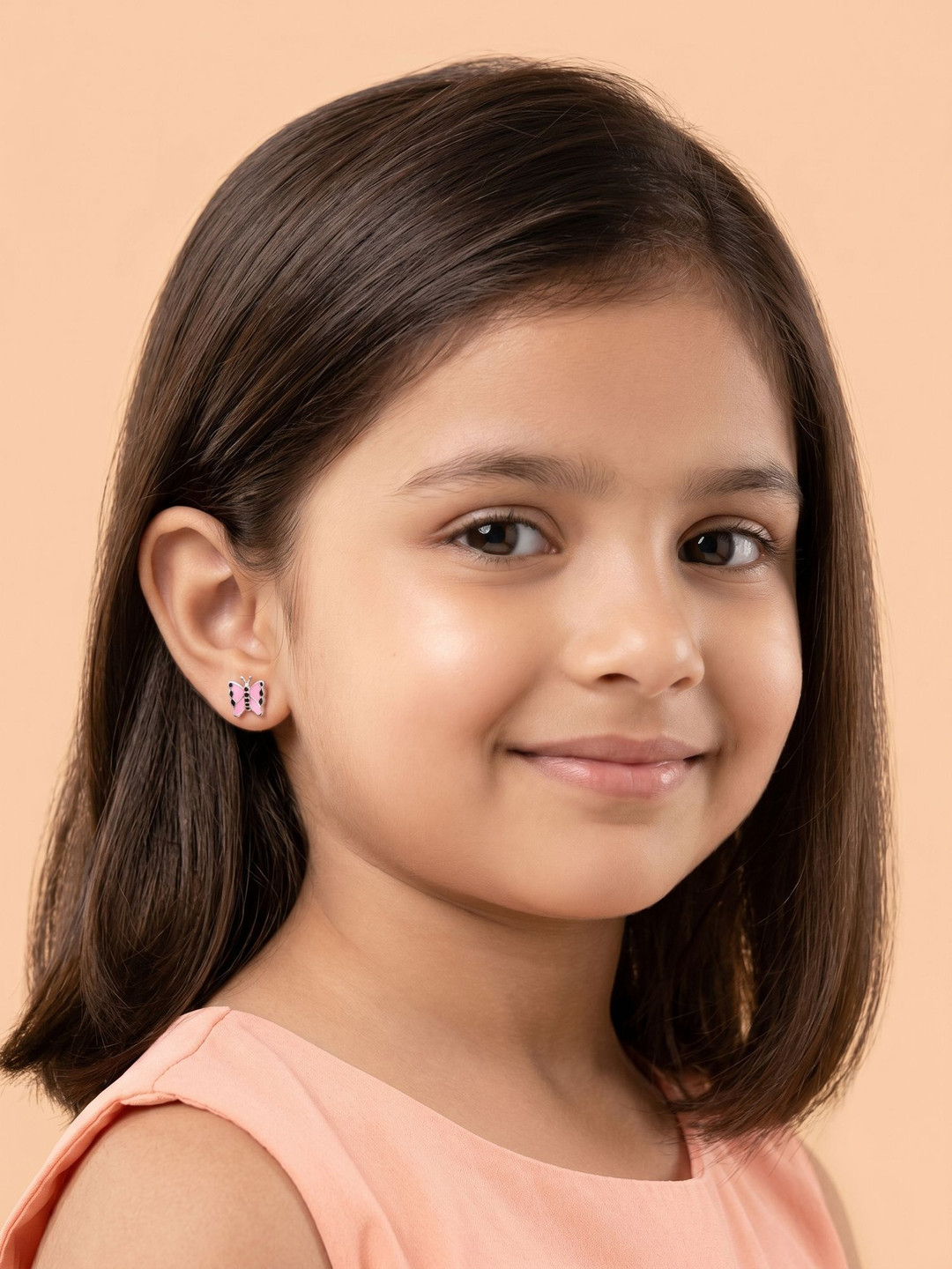 925 SILLER 925 Pure Silver Butterfly Inspired Stud Earrings