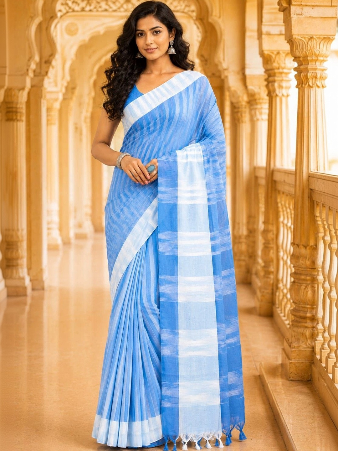 Laa Calcutta Woven Design Pure Cotton Saree