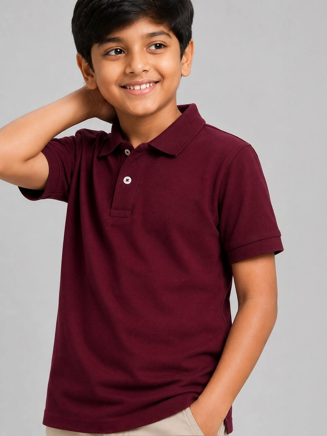 Dechado Boys Maroon Polo Tshirts