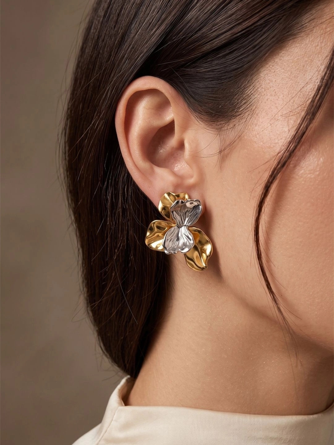 PEACHY LOVE Stainless Steel Anti-Tarnish 18K Gold Plated Earrings