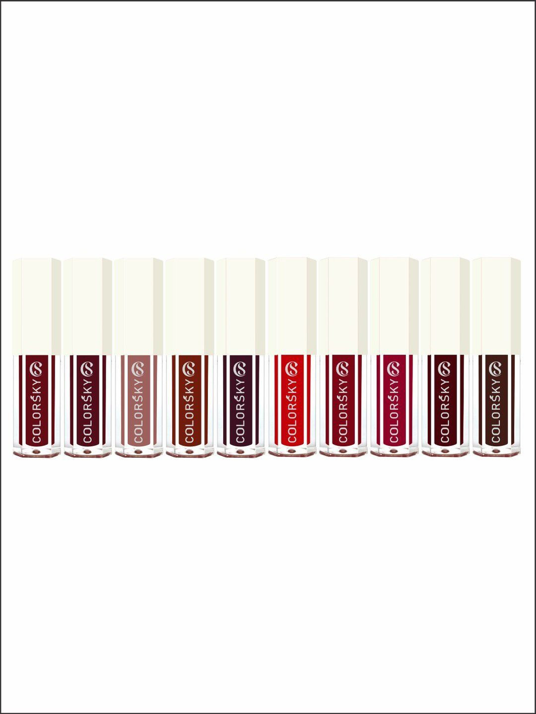 COLORSKY Women Liquid Lipstick Set of 10 Transferproof Matte Lipstick Combo - 2ml Each
