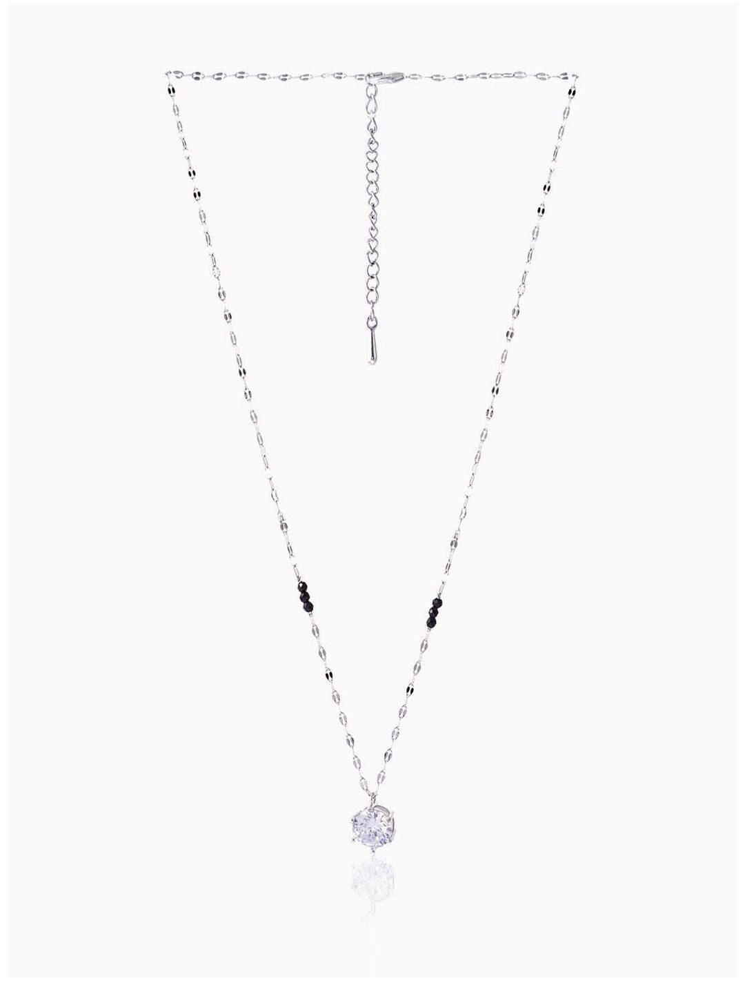 SWASHAA Madan Solitaire Silver-Plated Mangalsutra