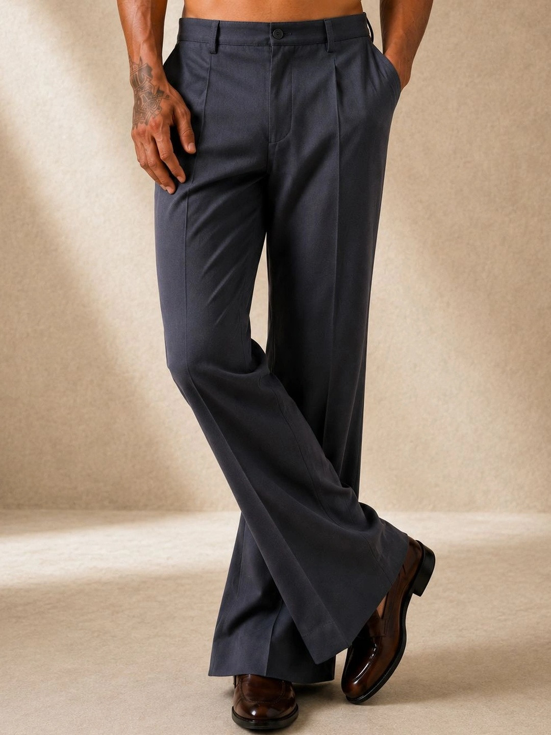 HERE&NOW Men Relaxed Easy Wash Trousers