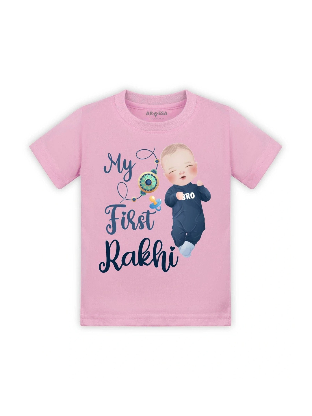Arvesa Kids My First Rakhi Printed Tshirt